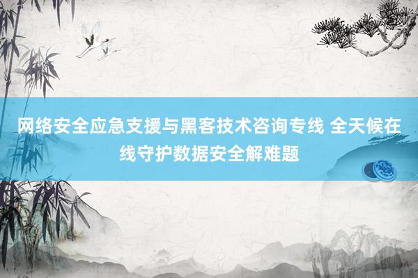 网络安全应急支援与黑客技术咨询专线 全天候在线守护数据安全解难题
