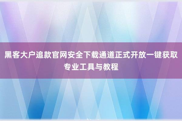 黑客大户追款官网安全下载通道正式开放一键获取专业工具与教程