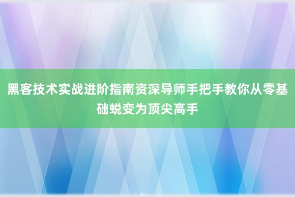 黑客技术实战进阶指南资深导师手把手教你从零基础蜕变为顶尖高手